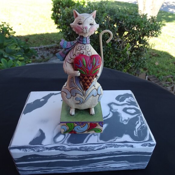 Jim Shore Collectible Cat "Cory Heart" - Picture 4 of 7